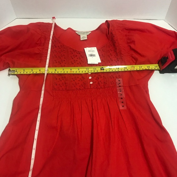 Banana Republic Eyelet Top Orange Medium BNWT - Picture 4 of 5